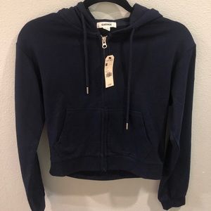 Cropped zip up hoodie
